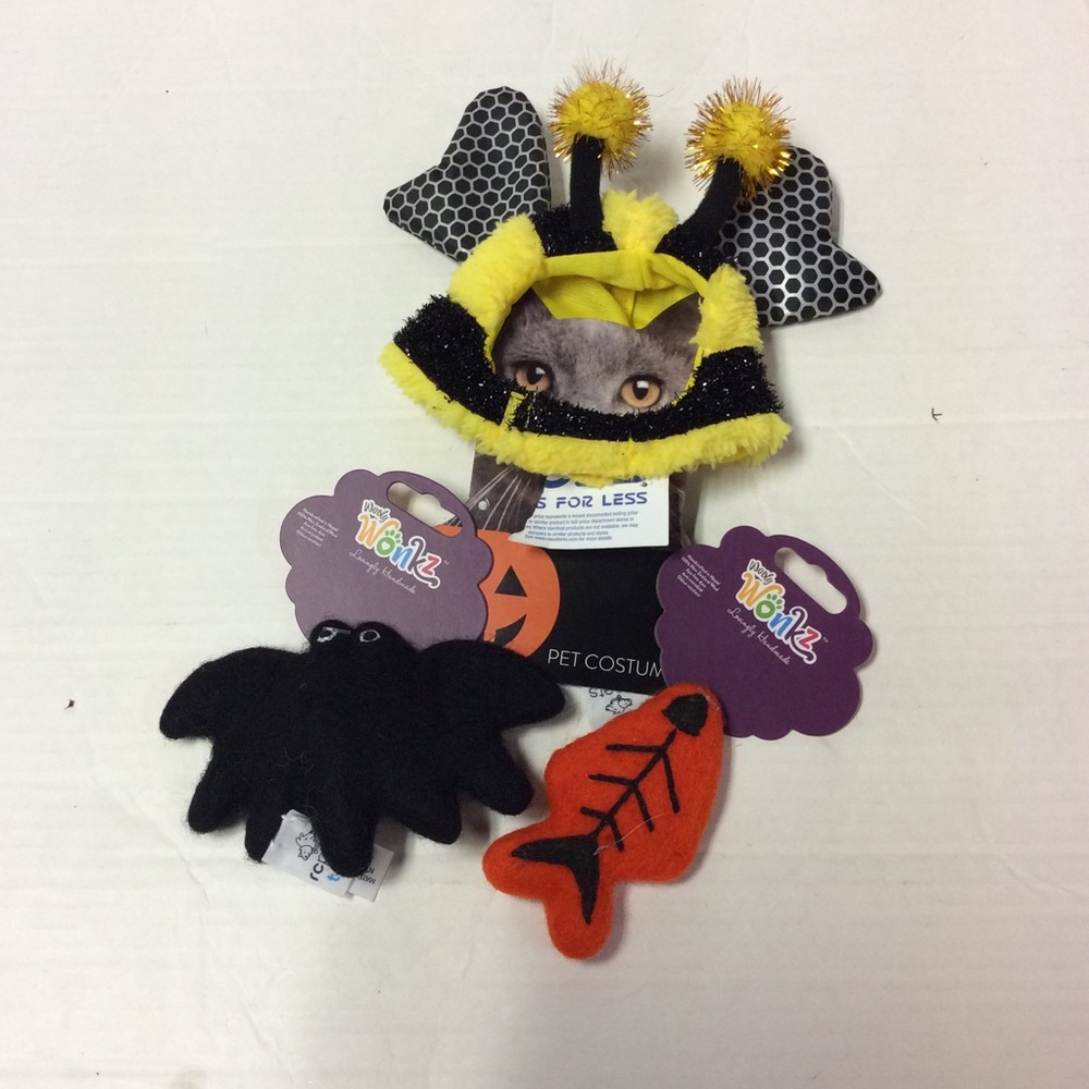 Cat Halloween Bee Hat Wooly Wonkz Cat Toys